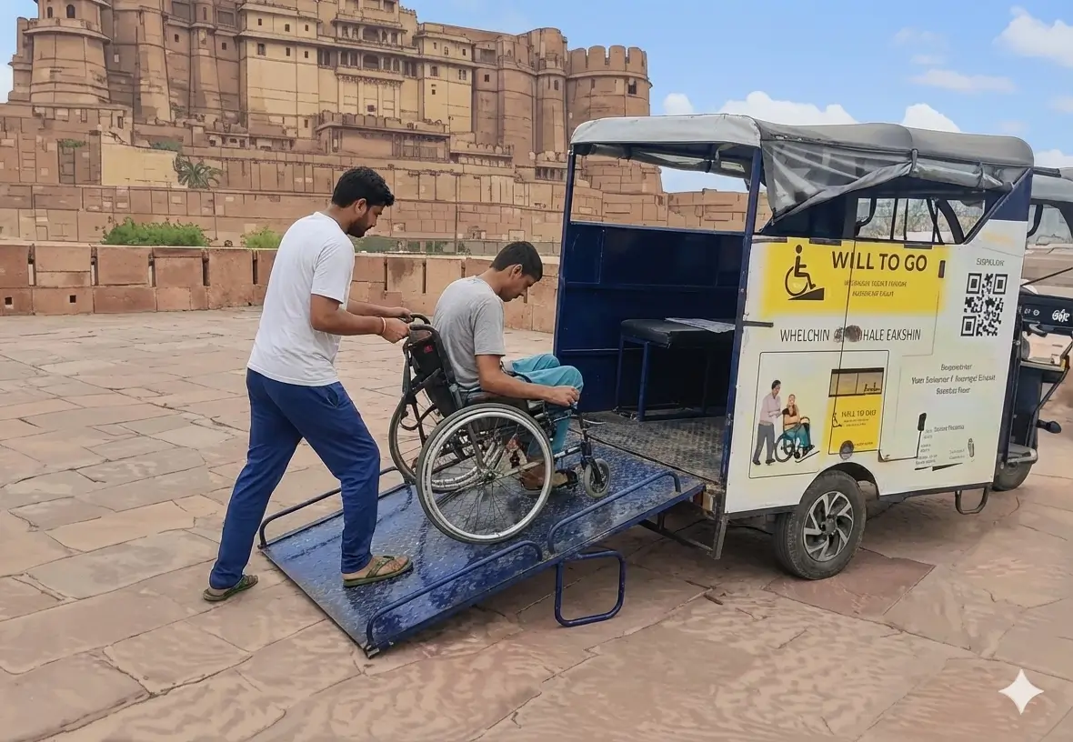 WillToGo team - providing wheelchair accessible e-rickshaw services in Jodhpur